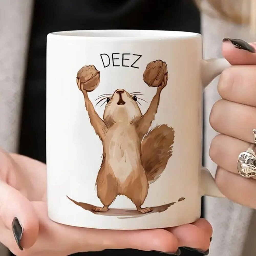 Deez Nuts Funny Squirrel Mug Gag Gift for Him, Her, Best Friend, Coworker 73